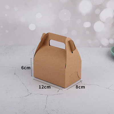 Embossing Glossy Lamination Dessert Takeaway Boxes Handle Birthday Cheese Cake Box