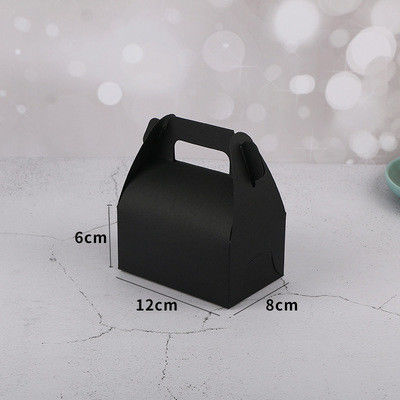 Embossing Glossy Lamination Dessert Takeaway Boxes Handle Birthday Cheese Cake Box