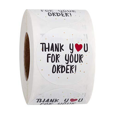 1000pcs 1x1 Inch Packaging Stickers Labels Thank You For Your Order Stickers