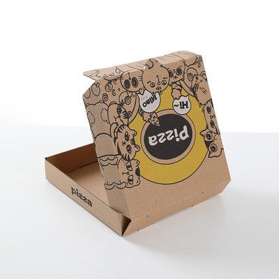 ISO14001 Cartoon Animals 7'' To 10'' Pizza Box Kraft Paper