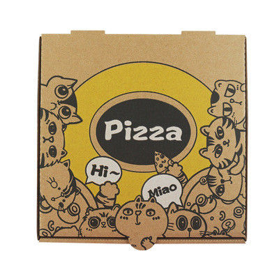 ISO14001 Cartoon Animals 7'' To 10'' Pizza Box Kraft Paper