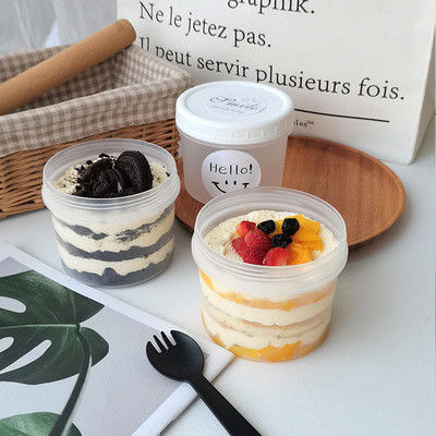 OEM ODM 400ml Muffin Tiramisu Dessert Box Biodegradable Ice Cream Containers