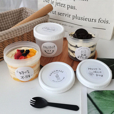 OEM ODM 400ml Muffin Tiramisu Dessert Box Biodegradable Ice Cream Containers