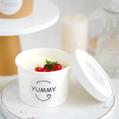 2.5oz-32oz Disposable Ice Cream Cups Brown Kraft Paper Soup Bowl With Lid