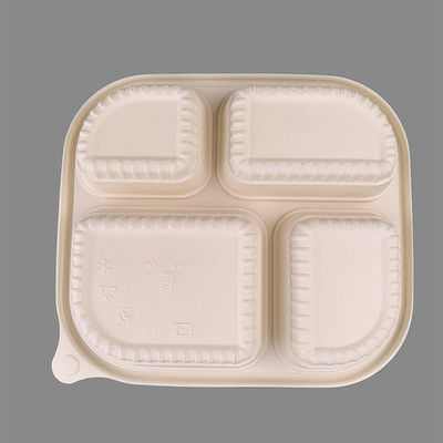 242*214*48mm 1.2L 4 Compartment Meal Tray Waterproof
