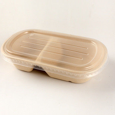 ISO Biodegradable Bagasse Fast Food Packaging Box 198*115*35mm