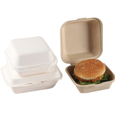 Sugarcane Bagasse Biodegradable Takeaway Boxes ASTM6400 15*15*8cm