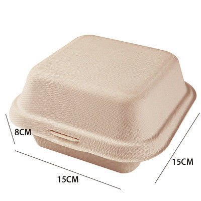 Sugarcane Bagasse Biodegradable Takeaway Boxes ASTM6400 15*15*8cm