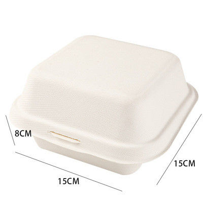 Sugarcane Bagasse Biodegradable Takeaway Boxes ASTM6400 15*15*8cm