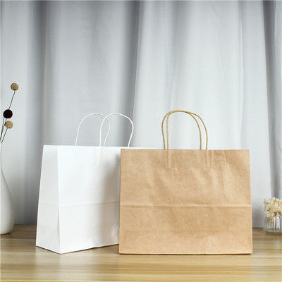 Custom 7.5''*5.3''*9.8'' Recycled Brown Paper Bags With Handles