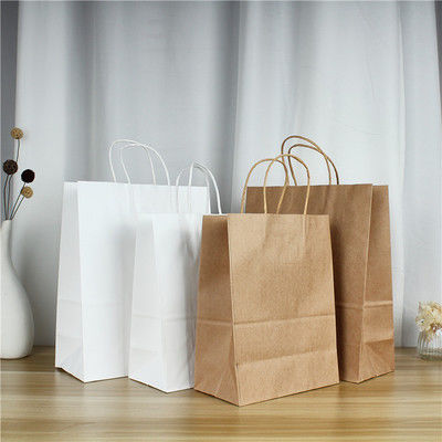 Custom 7.5''*5.3''*9.8'' Recycled Brown Paper Bags With Handles