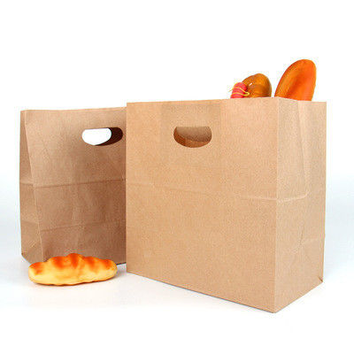 28*28*15cm MSDS Takeaway Paper Bags Offset Printing Kraft Paper Handbag