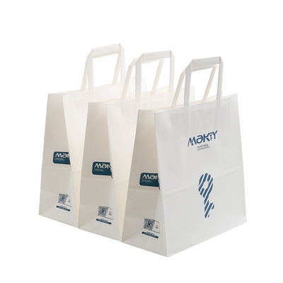 120gsm To 350gsm UV Printing Takeaway Paper Bags With Handle