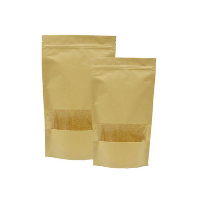 OEM ODM Stand Up Grocery Takeaway Paper Bags MOPP PE Kraft Ziplock Pouch