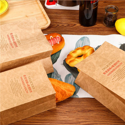 Biodegradable Brown Oil Proof Takeaway Paper Bags OEM ODM