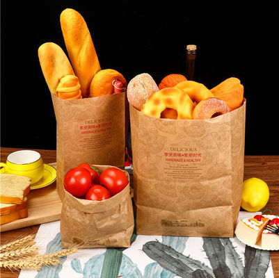 Biodegradable Brown Oil Proof Takeaway Paper Bags OEM ODM