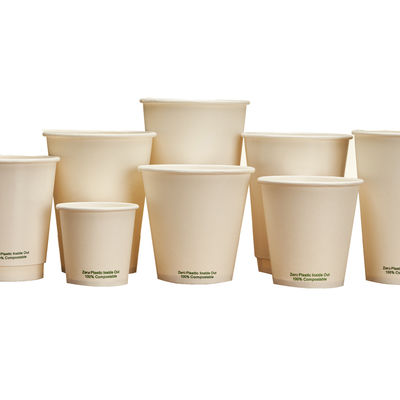 160gsm-400gsm Double Wall Recyclable Paper Cups 12oz Disposable Coffee Cups With Lids