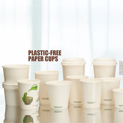 160gsm-400gsm Double Wall Recyclable Paper Cups 12oz Disposable Coffee Cups With Lids