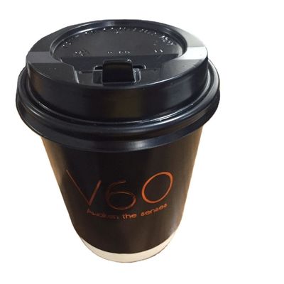 Compostable Stamping Recyclable Paper Cups Printed Double Wall Coffee Cups With Lids