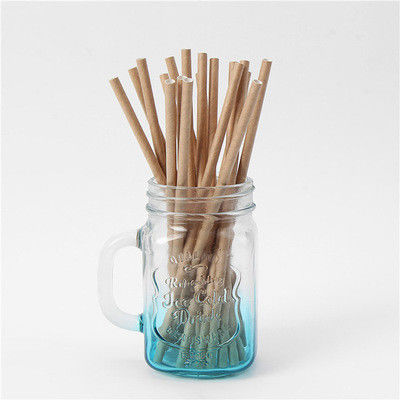 250pcs / Box Biodegradable Disposable Tableware 6*197mm Sugarcane Straws