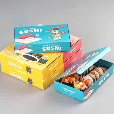ODM Biodegradable Sushi Takeaway Boxes Rectangular Donut Swiss Roll Packaging Box