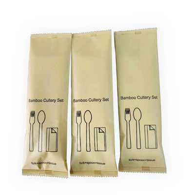 BSCI Wooden Disposable Tableware 10.5cm Bamboo Spoon And Fork Set