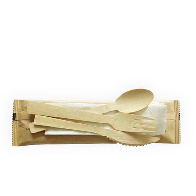BSCI Wooden Disposable Tableware 10.5cm Bamboo Spoon And Fork Set