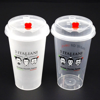 U Shape Thick Hard Bubble Tea Cup 700ml 500ml PP Cups For Milk Tea