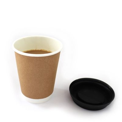 8oz Embossing Kraft Double Wall Coffee Cup 8cm*9cm*5.8cm With Lids