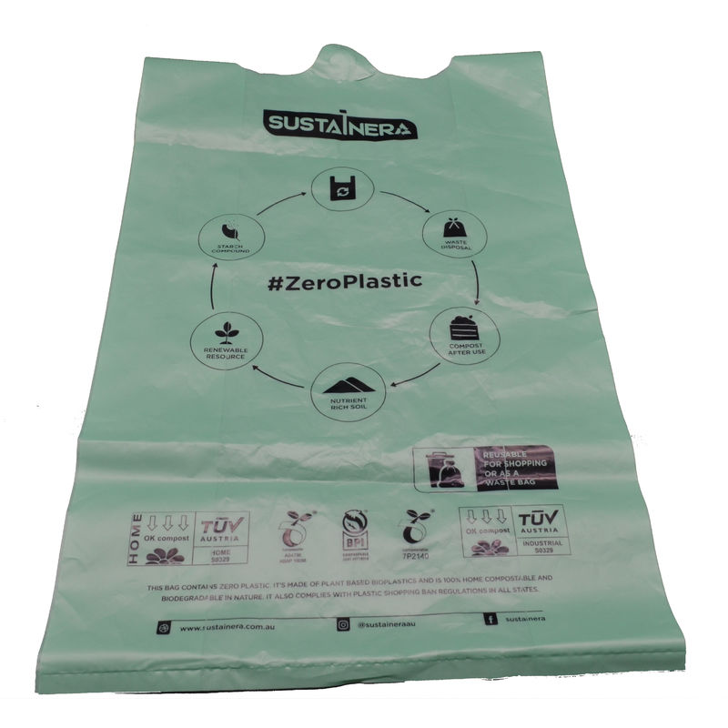 20 Microns ASTMD6400 Eco Friendly Trash Bags
