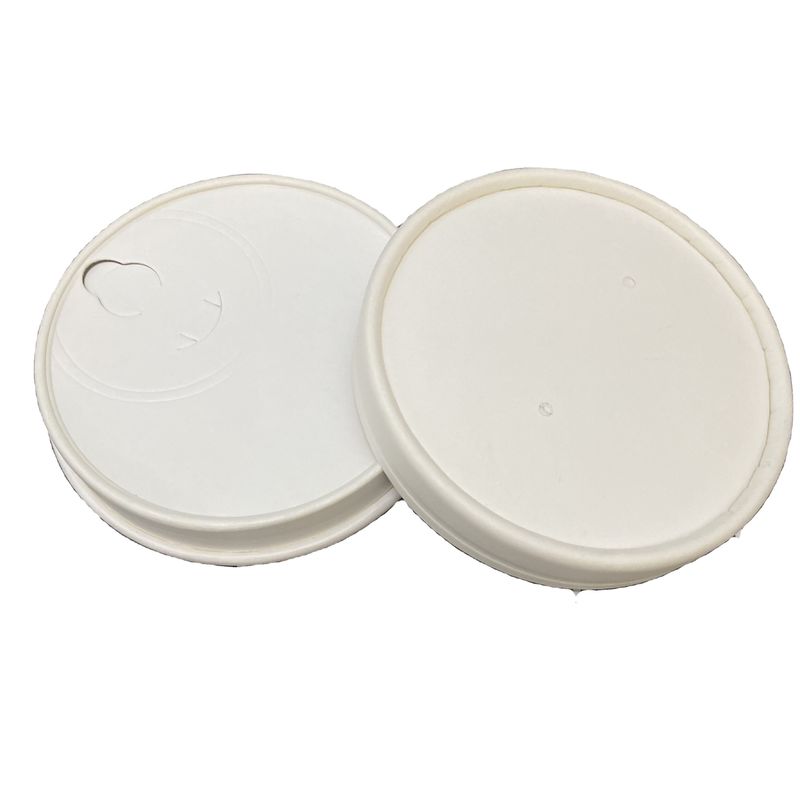 8oz 12oz 16oz 8cm 9cm Non Spill Paper Cups Lids Sugarcane Bamboo Pulp