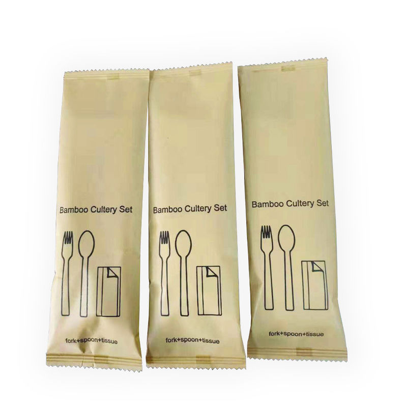 BSCI Wooden Disposable Tableware 10.5cm Bamboo Spoon And Fork Set